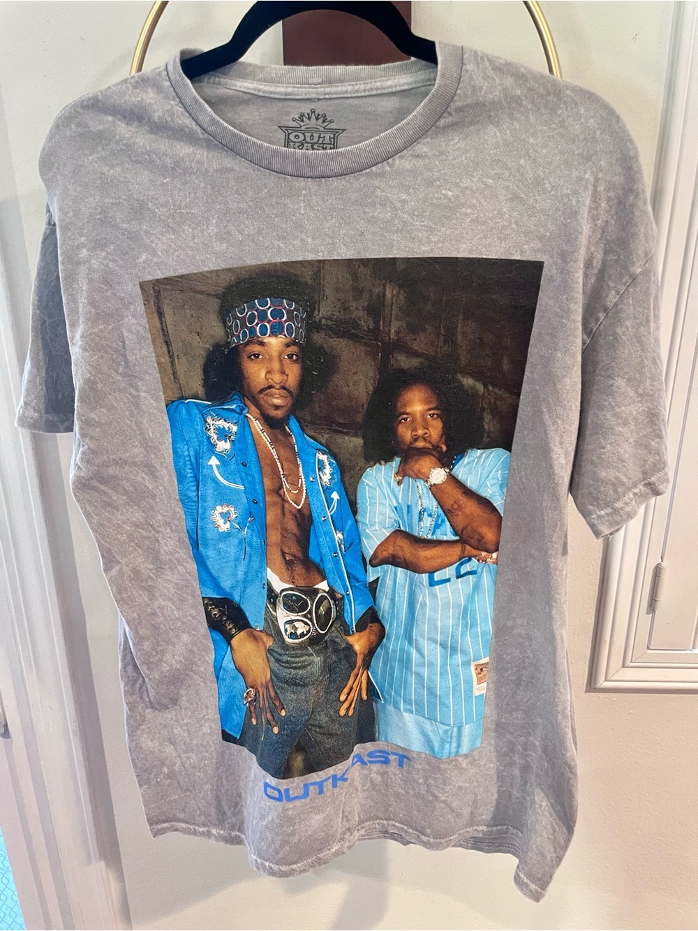 OutKast Graphic Band Tee - Gray with Blue Photo Unisex